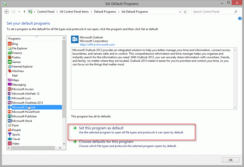 windows default program to open files